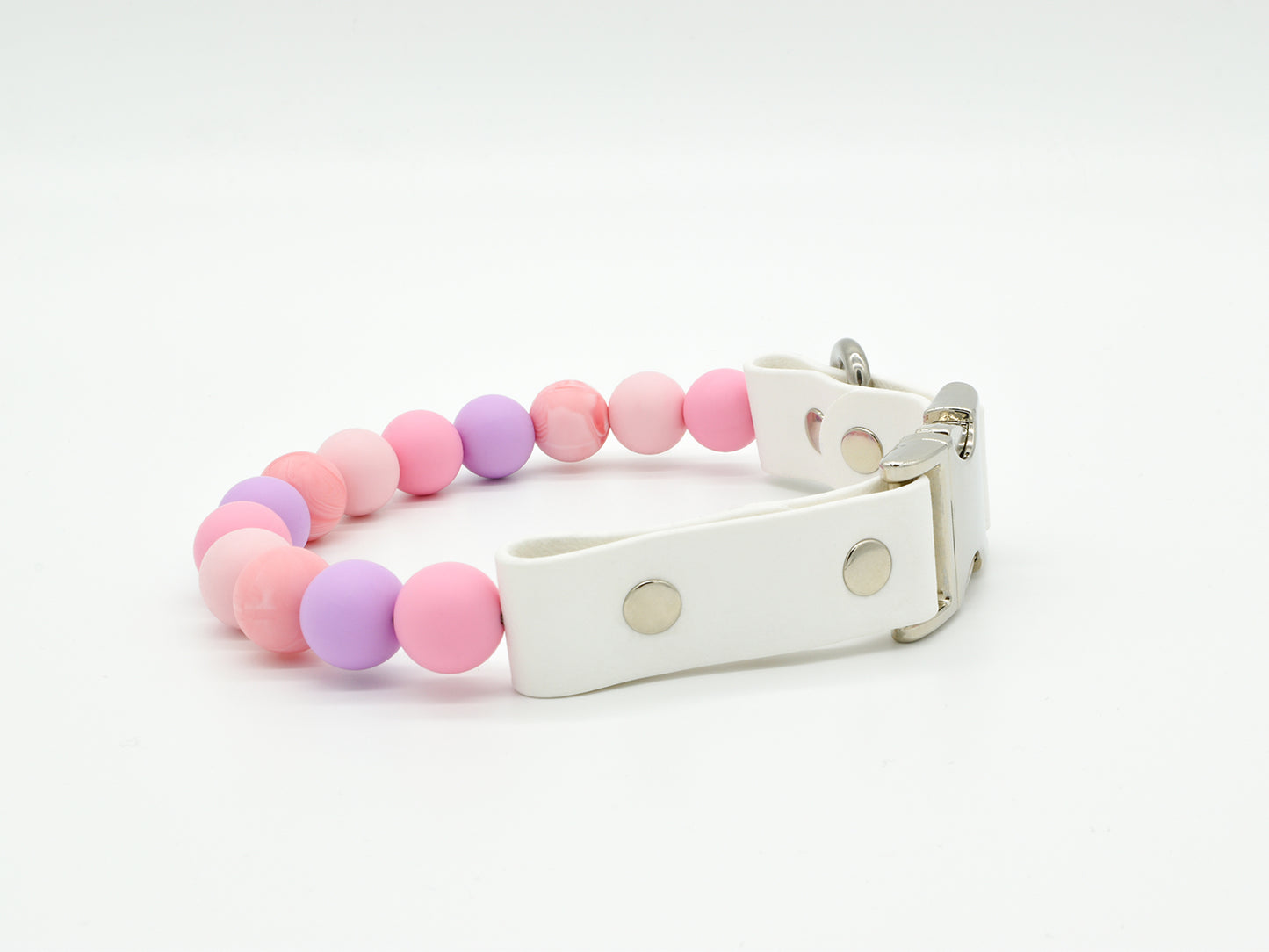 Levander Pink Bead Dog Collar