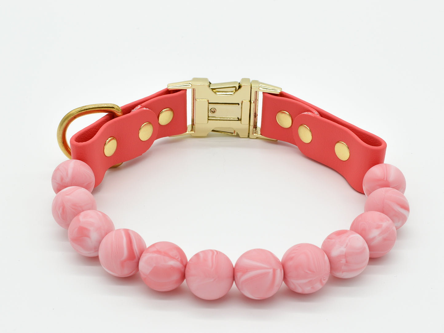 Baby Pink Dog Collar Beads Back