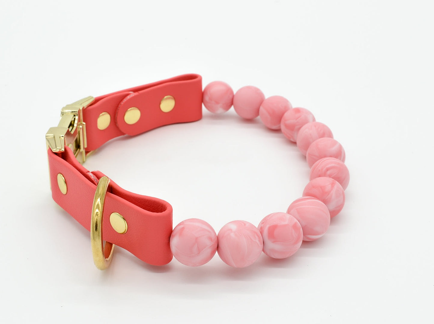 Baby Pink Dog Collar Beads Right Side