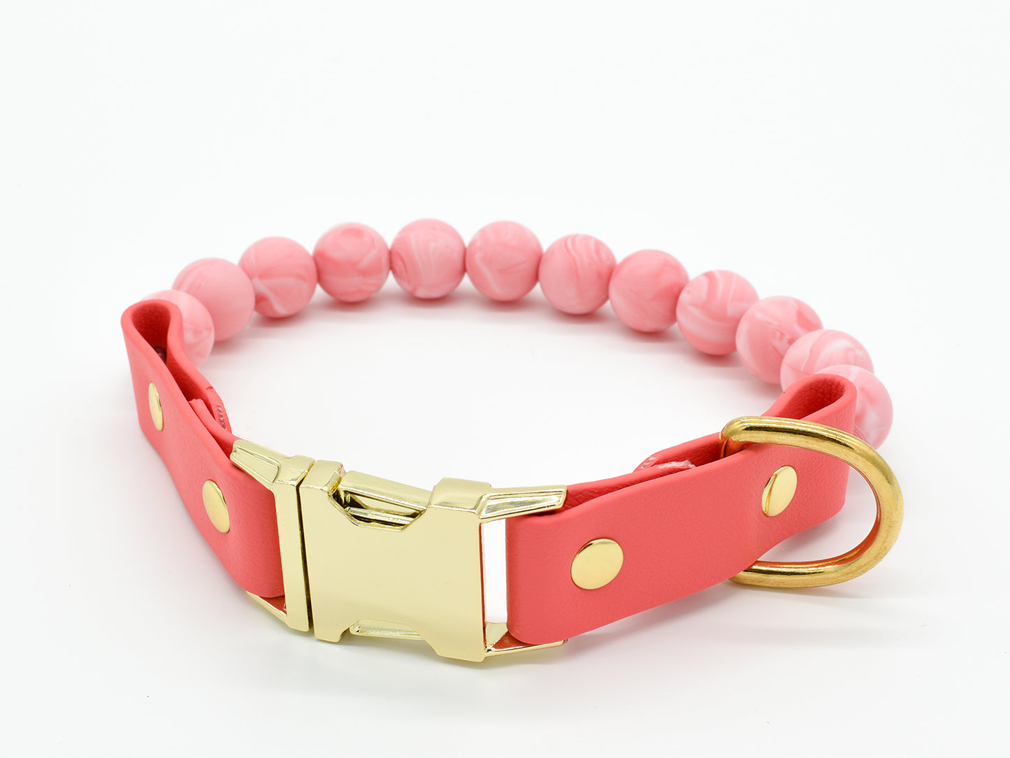 Baby Pink Dog Collar Beads Front