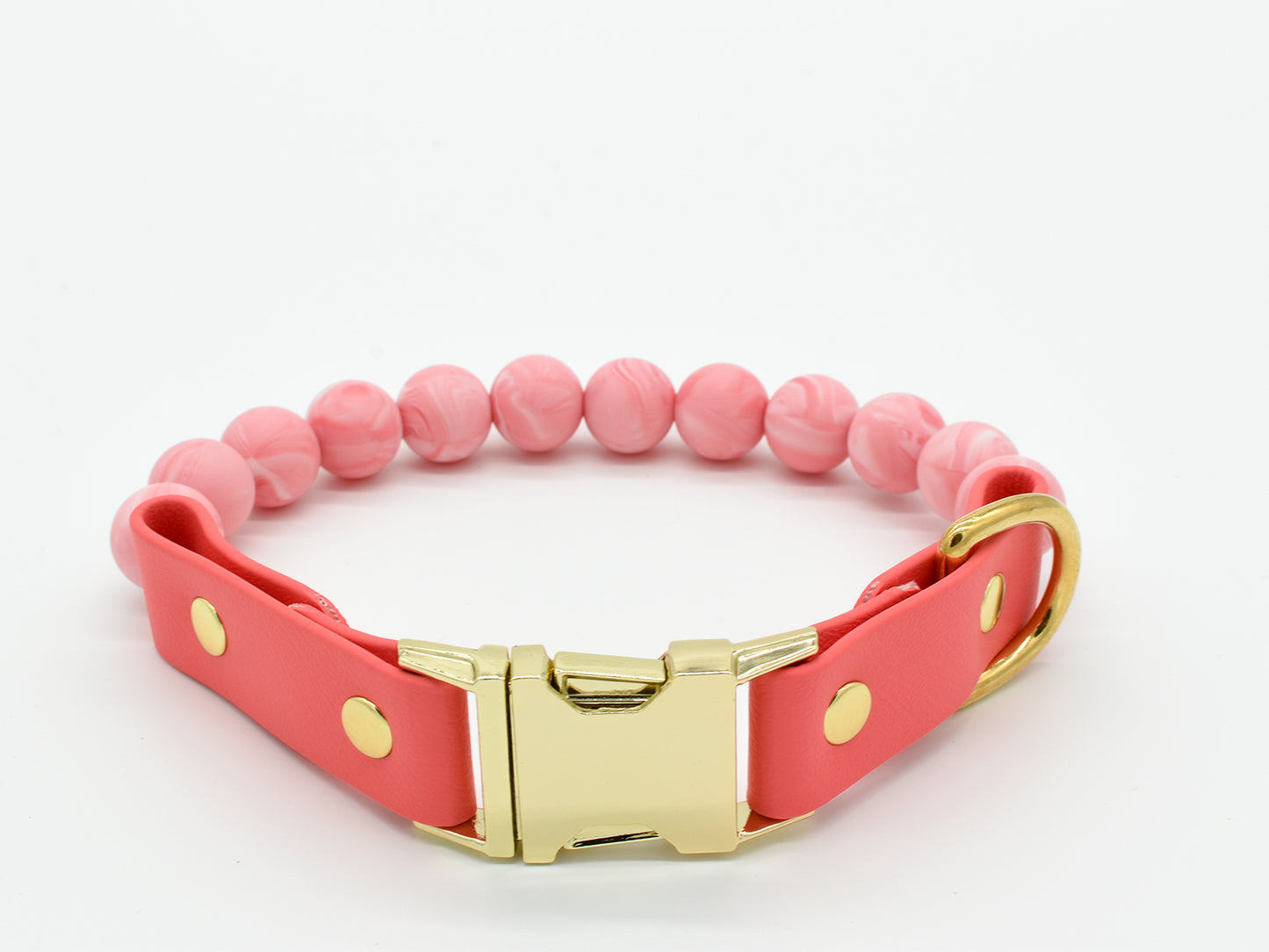 Baby Pink Dog Collar Beads Front