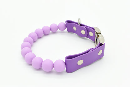 Purple Silicone Beads Dog Collar Right View