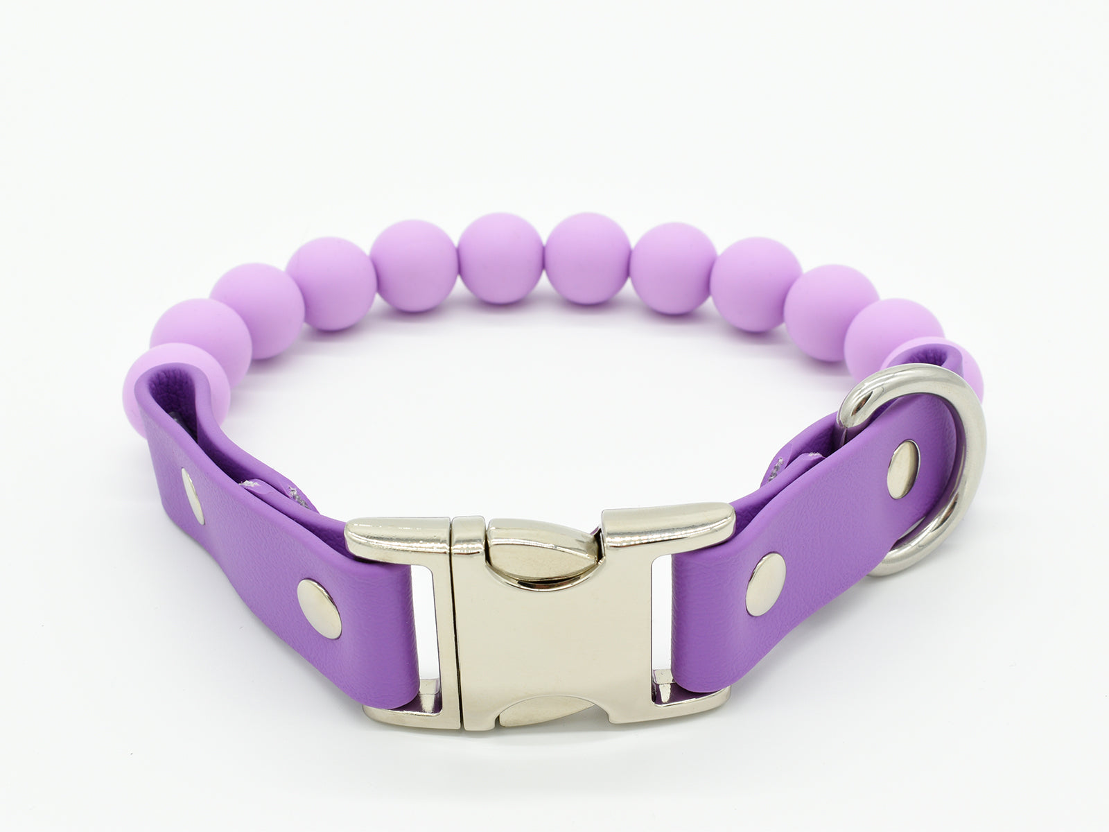 Purple Silicone Beads Dog Collar