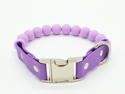 Purple Silicone Beads Dog Collar